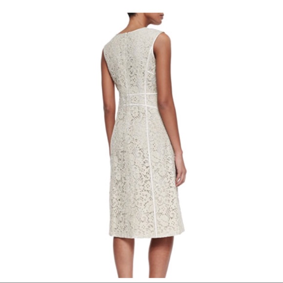 LAFAYETTE 148 SLEEVELESS LACE YOKE DRESS - Picture 3 of 4